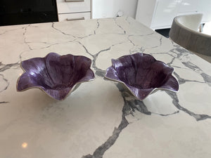 Pair of Julia Knight "Lily Pattern" Purple Bowls