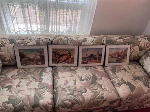 4 Prints "La Cote D'Azur" by Brunet