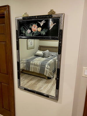 Oriental Wall Mirror, Brass Brackets