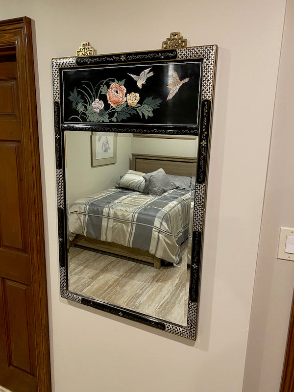 Oriental Wall Mirror, Brass Brackets