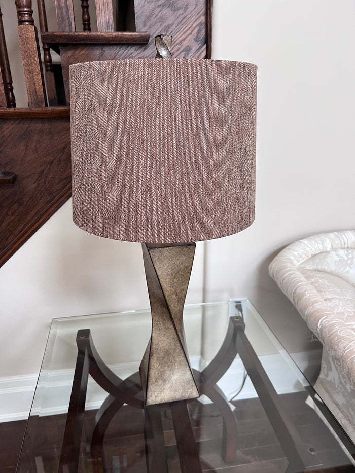 Pair of Cream Twist Table Lamps
