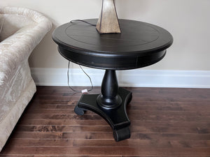 Office Star Products Avalon Black Round Accent Table