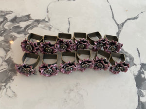 12 Flower Metal Napkin Rings