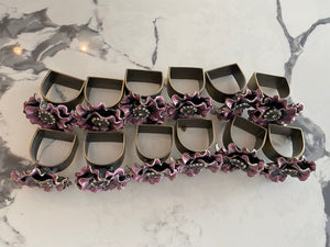 12 Flower Metal Napkin Rings