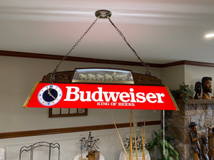 Budweiser 'King of Beers' Worlds Champion Clydesdale Team- Vintage Pool Table Light Fixture