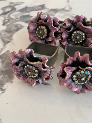 12 Flower Metal Napkin Rings