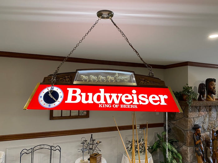Budweiser 'King of Beers' Worlds Champion Clydesdale Team- Vintage Pool Table Light Fixture