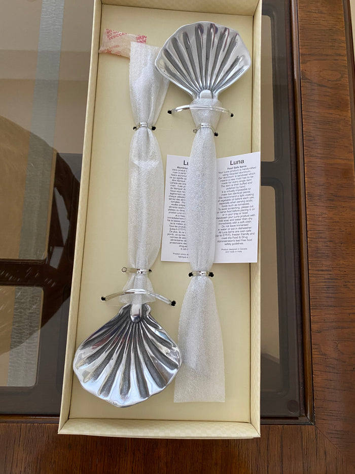 Luna Aluminum Seashell Salad Servers