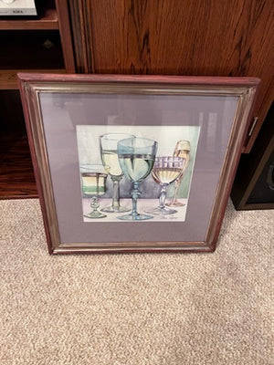 Wine Goblets Signed Print