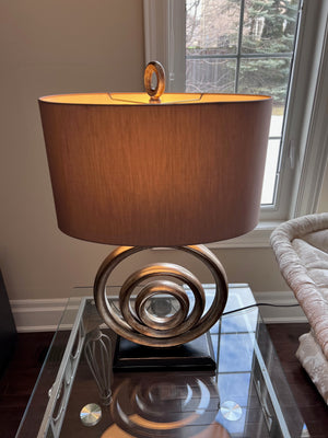 Pair of Gold Circles Table Lamps