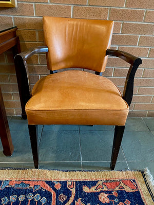 2 Orange Leather Armchairs