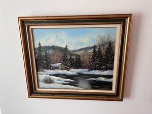 Original Oil Painting "St. Gabriel Quebec" by Magdalene Vahl