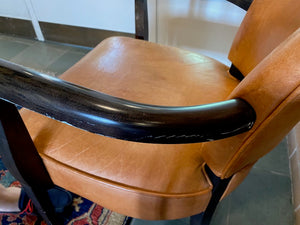 2 Orange Leather Armchairs