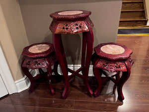 3 Rosewood Style Pedestal Stands