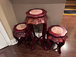 3 Rosewood Style Pedestal Stands
