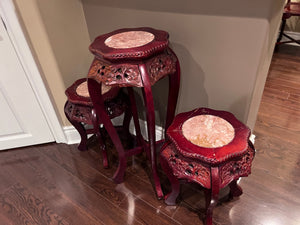 3 Rosewood Style Pedestal Stands
