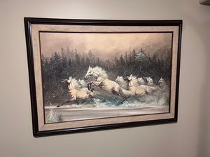 Original Painting 'Horses Jumping' By David Torbas