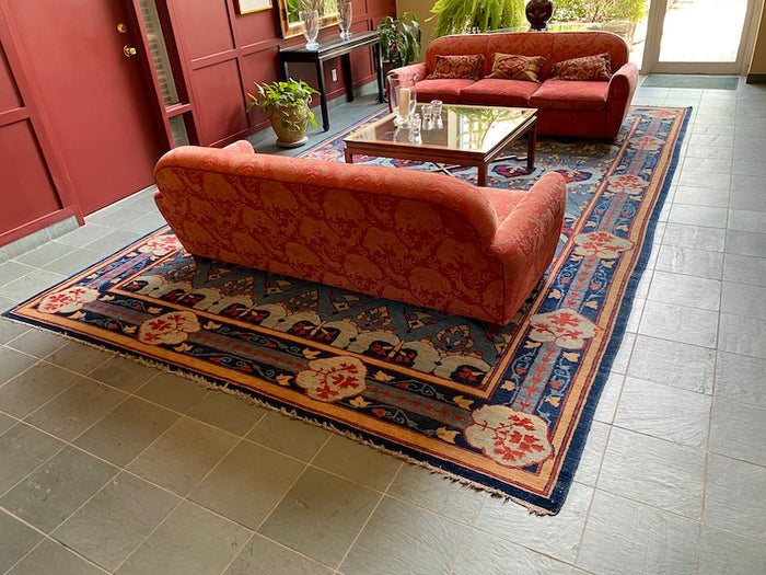 Turkish Hand Spun Sheep Wool Rug- Azeri Carpets- 16ft x 9.6ft