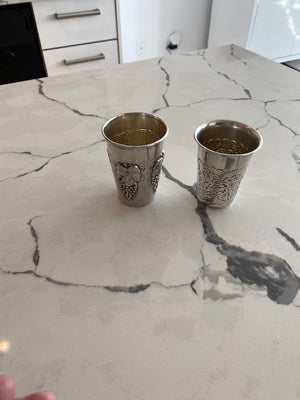 2 Sterling Silver Kiddush Cups