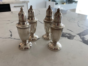 2 Pairs of 'Empire Silver' Sterling Weighted Salt & Pepper Shakers