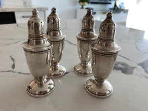 2 Pairs of 'Empire Silver' Sterling Weighted Salt & Pepper Shakers