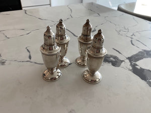 2 Pairs of 'Empire Silver' Sterling Weighted Salt & Pepper Shakers