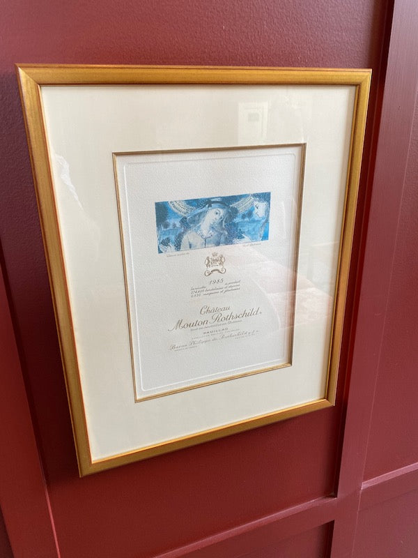 Chateau Mouton Rothschild Framed Label Print- 1985