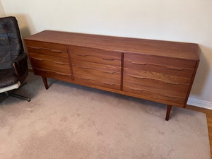 MCM Teak 9 Drawer Dresser