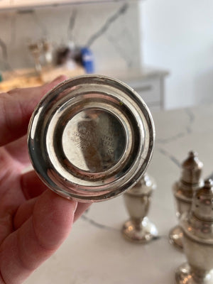 2 Pairs of 'Empire Silver' Sterling Weighted Salt & Pepper Shakers