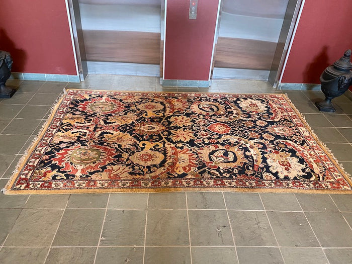 “Mahindra” Hand knotted using 100% vegetable dyed, hand spun, wooden yarn- “Black Mountain Looms” Indian Rug