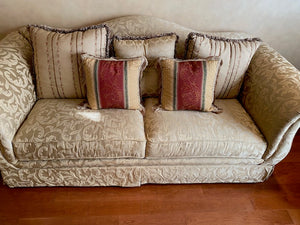 "Schnadig" Gold Sofa w/Curved Arms & Back