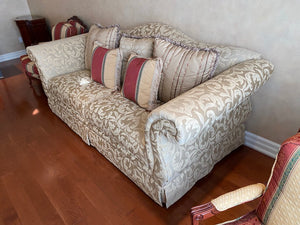 "Schnadig" Gold Sofa w/Curved Arms & Back