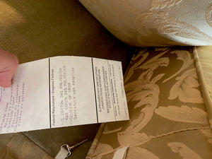 "Schnadig" Gold Sofa w/Curved Arms & Back