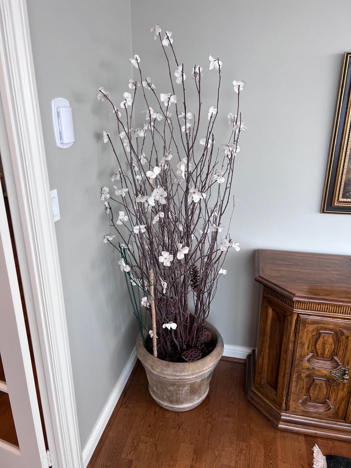 Faux Tree, Ceramic Planter