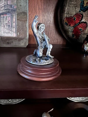 Slavko Dugar Canada Signed Inuit Man Ice Fishing Pewter Figurine