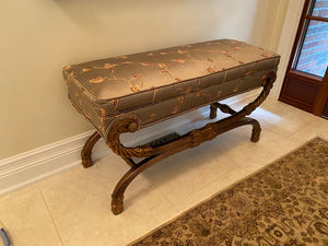 Bench, Wood Carved Frame- From ELTE