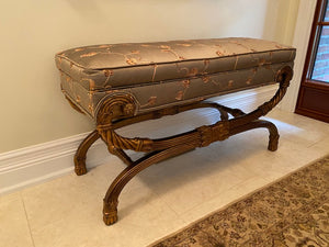 Bench, Wood Carved Frame- From ELTE