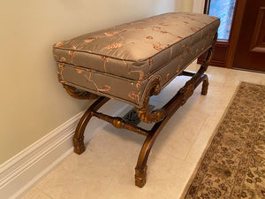Bench, Wood Carved Frame- From ELTE