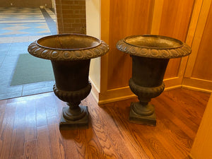 2 Cast Iron Planters/Urns