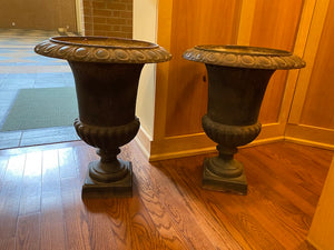 2 Cast Iron Planters/Urns