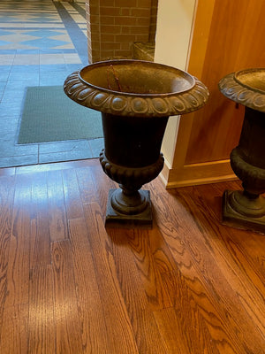2 Cast Iron Planters/Urns