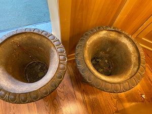 2 Cast Iron Planters/Urns