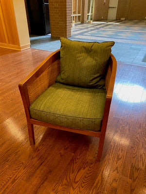 2 “Gunther Lambert” Rattan Tub Chairs, with Green Cushions (*Priced Individually)