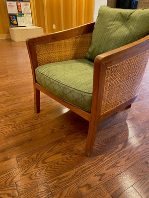 2 “Gunther Lambert” Rattan Tub Chairs, with Green Cushions (*Priced Individually)