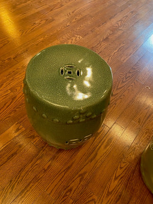 2 Green Oriental Stools (*Priced Individually)