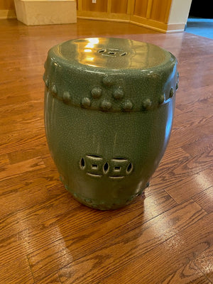 2 Green Oriental Stools (*Priced Individually)