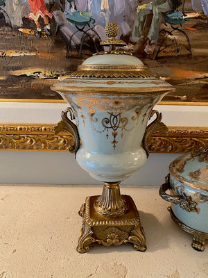 3 Piece Blue & Gold Porcelain Lot