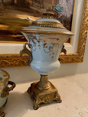 3 Piece Blue & Gold Porcelain Lot