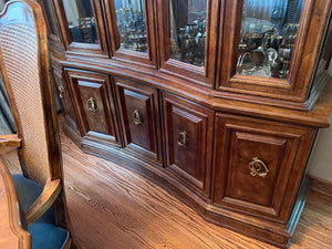 'Bernhardt Hibriten' Vintage Burled Wood Curved Front China Cabinet