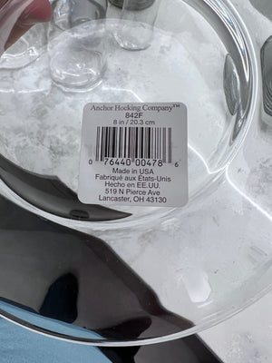 *BRAND NEW 12 Anchor Hocking Company 8" inch Glass Plates